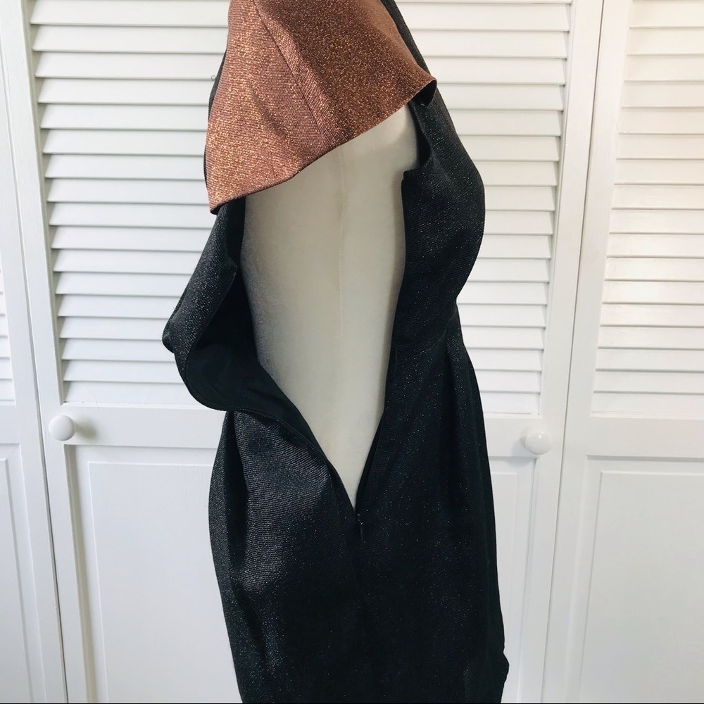 3.1 PHILLIP LIM Black Bronze Cap Sleeve Sparkly Dress Size 2 - Picture 9 of 12